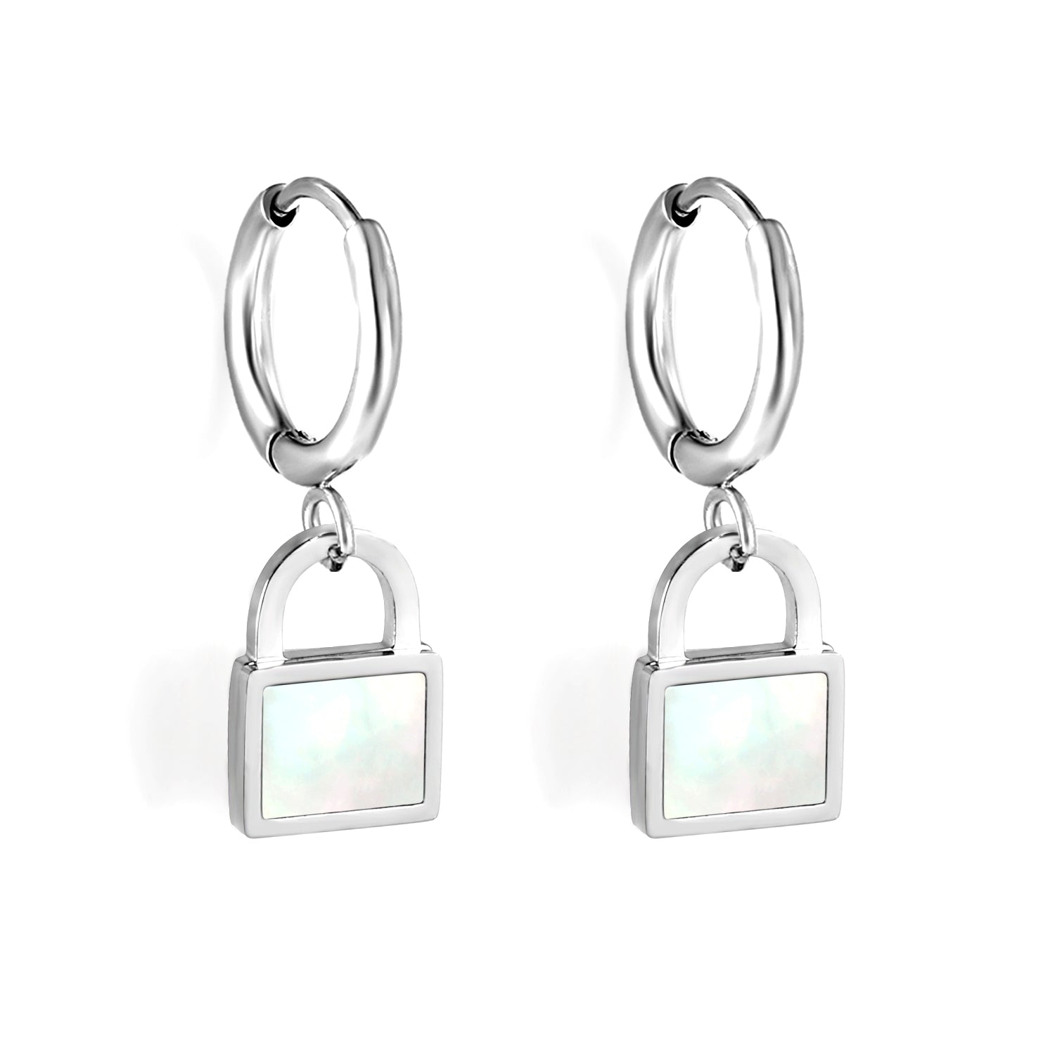 2024 New Year's Fashion Locking White Shell Earrings asonjewelry